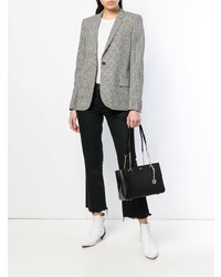 Черная кожаная большая сумка от Donna Karan