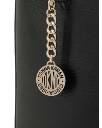 Черная кожаная большая сумка от Donna Karan