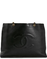 Черная кожаная большая сумка от Chanel