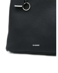 Черная кожаная большая сумка от Jil Sander