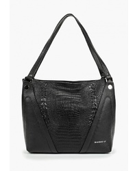 Черная кожаная большая сумка от Di Gregorio