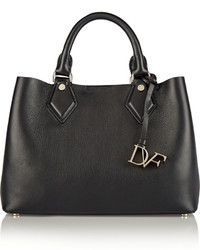 Черная кожаная большая сумка от Diane von Furstenberg