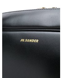 Черная кожаная большая сумка от Jil Sander