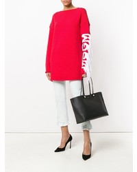 Черная кожаная большая сумка от Furla