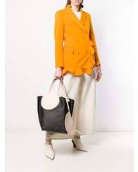 Черная кожаная большая сумка от Roksanda