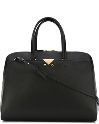 Черная кожаная большая сумка от Emporio Armani