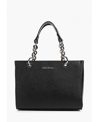 Черная кожаная большая сумка от Fabio Bruno