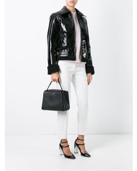 Черная кожаная большая сумка от Valextra