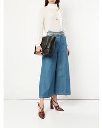 Черная кожаная большая сумка от Tory Burch