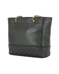 Черная кожаная большая сумка от Tory Burch