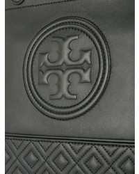 Черная кожаная большая сумка от Tory Burch