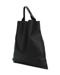 Черная кожаная большая сумка от Jil Sander