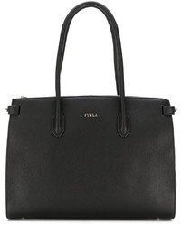 Черная кожаная большая сумка от Furla