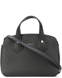 Черная кожаная большая сумка от Furla