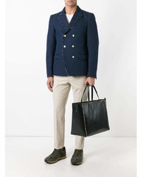 Мужская черная кожаная большая сумка от Valentino