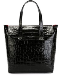 Черная кожаная большая сумка от Giorgio Armani