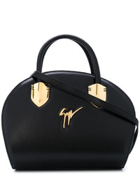 Черная кожаная большая сумка от Giuseppe Zanotti Design