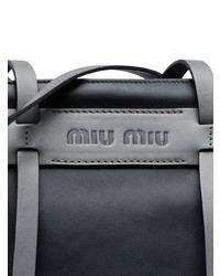 Черная кожаная большая сумка от Miu Miu