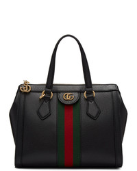 Черная кожаная большая сумка от Gucci