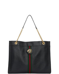 Черная кожаная большая сумка от Gucci
