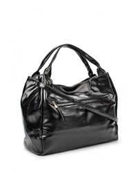 Черная кожаная большая сумка от Johnny