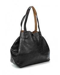 Черная кожаная большая сумка от Johnny