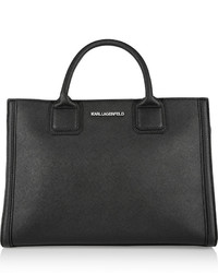 Черная кожаная большая сумка от Karl Lagerfeld