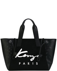Черная кожаная большая сумка от Kenzo