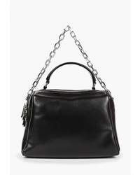 Черная кожаная большая сумка от Labella Vita