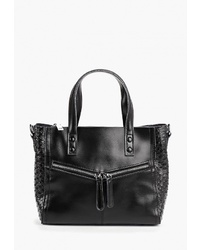 Черная кожаная большая сумка от Labella Vita