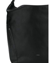Черная кожаная большая сумка от Furla