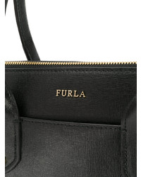 Черная кожаная большая сумка от Furla