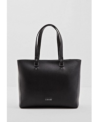 Черная кожаная большая сумка от Liu Jo