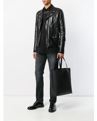 Мужская черная кожаная большая сумка от Saint Laurent