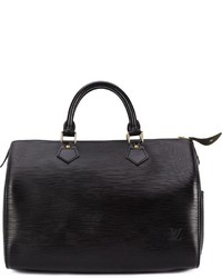 Черная кожаная большая сумка от Louis Vuitton