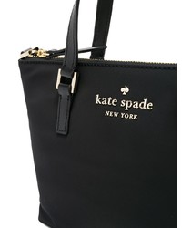 Черная кожаная большая сумка от Kate Spade