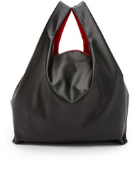 Черная кожаная большая сумка от Maison Margiela