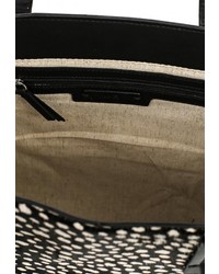 Черная кожаная большая сумка от Mango