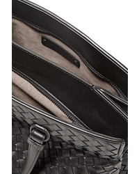 Черная кожаная большая сумка от Bottega Veneta