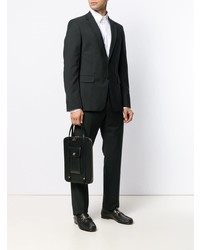Мужская черная кожаная большая сумка от Versace