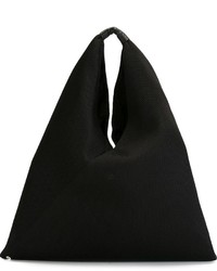 Черная кожаная большая сумка от MM6 MAISON MARGIELA