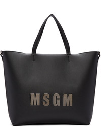 Черная кожаная большая сумка от MSGM