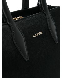 Черная кожаная большая сумка от Lanvin