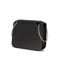 Черная кожаная большая сумка от Roksanda