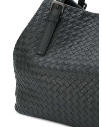 Черная кожаная большая сумка от Bottega Veneta