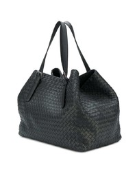 Черная кожаная большая сумка от Bottega Veneta