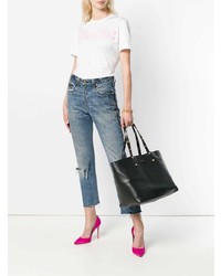 Черная кожаная большая сумка от Versace