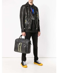 Мужская черная кожаная большая сумка от Diesel