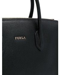 Черная кожаная большая сумка от Furla