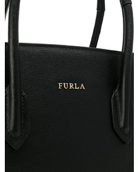 Черная кожаная большая сумка от Furla
